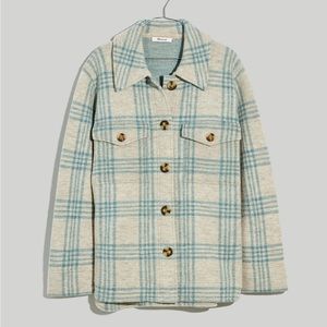 Madewell Boiled Wool Shirt-Jacket in Plaid